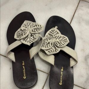 Chocolat Blu Cream Sandals Elegant Design
